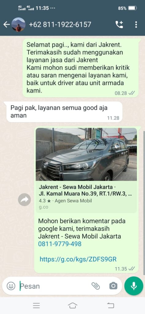 Testimoni Sewa Mobil Jakarta